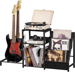 Record Player Stand, Black Adjustable Guitar Stand for Acoustic Guitar, Electric - Picture 1 of 7