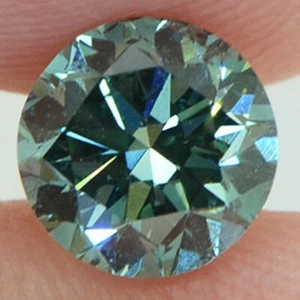 Round Shape Diamond Loose Fancy Green Color VS2 Enhanced Polished 0.92 Carat - Picture 1 of 9