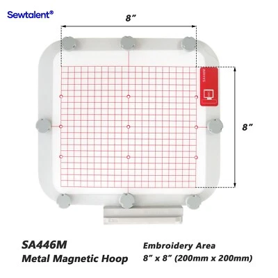 Magnetic Embroidery Hoop SA446M 8"x8" for Brother Babylock Strong Hold Fabric - Image 1 of 4