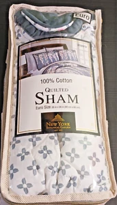 Glyzinie Euro Sham New York Botanischer Garten NICHT MEHR PRODUZIERT 26" gesteppt neu blau weiß - Bild 1 von 22