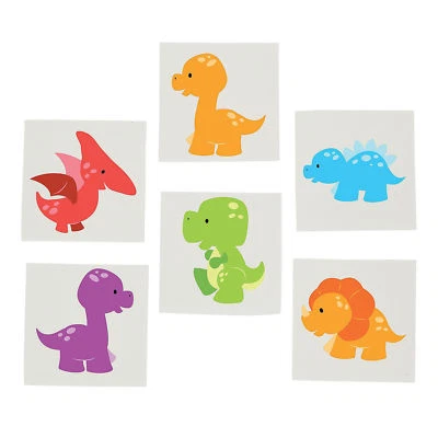 Little Dino Temporary Tattoos Kids Tattoo Party Favours Pack of 36 Free Postage - image 1 of 3