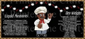 LARGE 10"x4.5" AFRICAN AMERICAN CHEF MAGNET with Handy Kitchen Conversion Chart - Picture 1 of 1