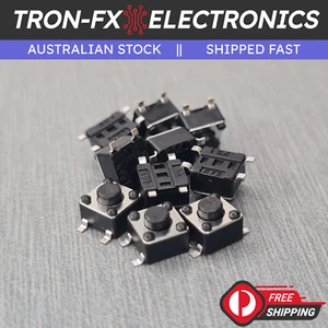 10/100PCS 4.5x4.5x3.8mm Black SPST Momentary Surface Mount Tactile Switch SMD - Picture 1 of 10