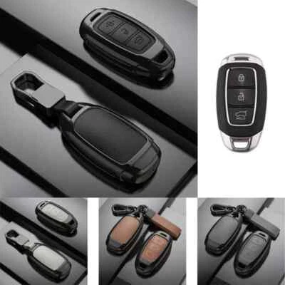 Funda para llave de coche de cuero de aleación Solaris acento Santa Fe para Hyundai Elantra Foto 1 de 4