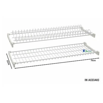 COPPIE RETI SCOLAPIATTI PER PENSILE 76 CM METALLO PLASTIFICATO BIANCO