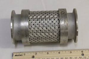 5" Stainless Steel KF50 Flange Metal Hose Braided Straight Bellows Vacuum USED - Picture 1 of 4