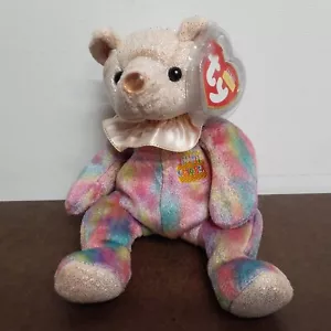 TY Beanie Babies October Opal The Birthday Bear Bean Bag Stuffed Animal 2001 - Picture 1 of 6