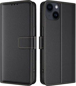 Cover per Iphone 15 Cover Custodia a Libro in Pelle Con Porta Carte Magnetica Li - Zdjęcie 1 z 12