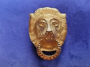 Vintage Gay Boyer Löwenkopf Gürtelschnalle goldfarben Türklinker klassisch LESEN  - Bild 1 von 10