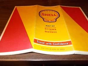 Hoja de ruta vintage de Shell Ottawa y Quebec 1940 - Imagen 1 de 1