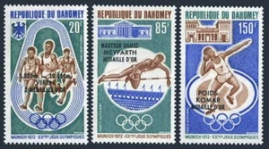 Dahomey C170-C172,C172a,MNH.Michel 499-501,Bl.20. Olympics Munich-1972,winners. - Picture 1 of 2