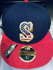 New Era Seattle Mariners Stars Stripes 59Fifty Low Profile Fitted Hat Cap 7 1/4