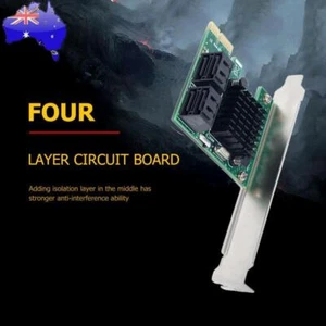 PCI Express 1X to SATA3.0 4 Port Riser PCI-E X1/X4/X8/X16 Expansion Adapters - Afbeelding 1 van 8