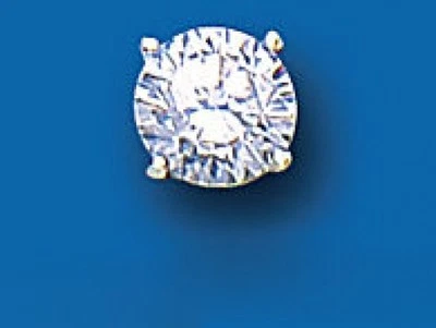 Men's Earring 1 carat Round Solitaire Stud earring 9 carat White Gold earring - Image 1 of 2