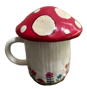 Natural Life Mushroom Mug Cup Ceramic Removable Top Floral Bottom CUTE! - Picture 1 of 11