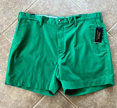 Polo Ralph Lauren Shorts Men's 34 Green w/Navy Pony Stretch Classic Fit 6" NWT - Image 1 of 4