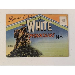 Vintage Andenkenmappe Postkarte Weiße Berge NH Alter Mann Berg 1945 - Bild 1 von 5