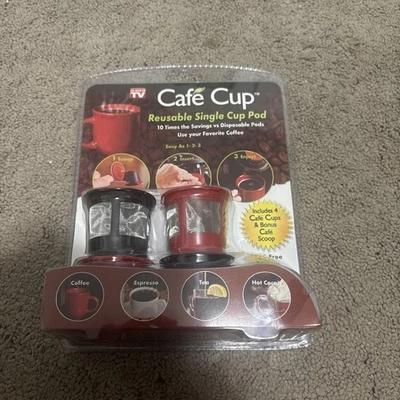 Cafe Cup Reusable K Cup Coffee Filter Keurig Pods Seen on TV Pack of 4 NEW U12 - Image 1 of 4