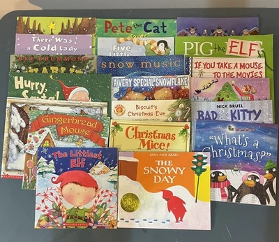 Lot of 20 Winter Christmas Snow Holiday Santa Classroom Children Picture Books D - Image 1 of 4