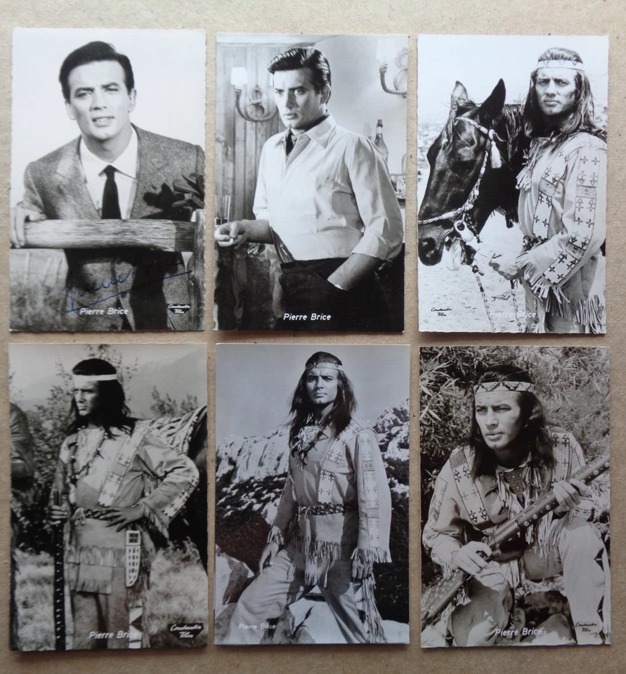 Winnetou Pierre Brice Postkarten - Autogramm - Karl May Filme - Bild 1 von 4