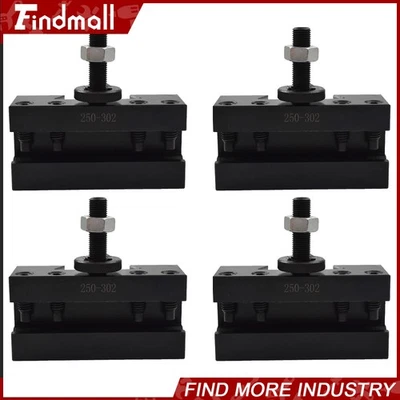 FINDMALL 4Pcs CXA #2 250-302 Quick Change Tool Post Boring Turning & Facing Holder CNC