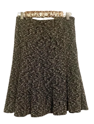 Falda Cynthia Rowley para mujer 4 negra blanca tweed texturizada línea A patinadora acampanada Foto 1 de 4