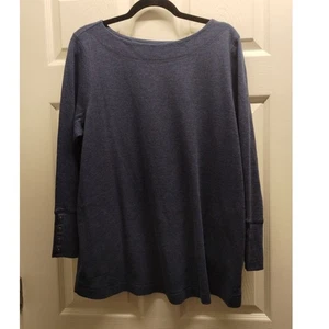 J. Jill Women's Size XL Petite Blue Waffle Knit Cozy Long Sleeve Tunic Top - Picture 1 of 6