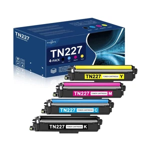 TN227 High Yield Toner Cartridge 4 Pack (1BK/1C/1M/1Y) Replacement for Brothe... - Afbeelding 1 van 6