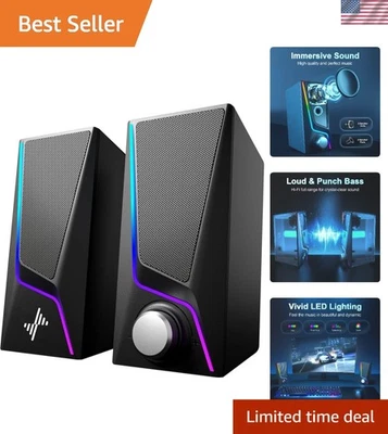 Altavoces de computadora alimentados por USB con 6 modos de iluminación Foto 1 de 4