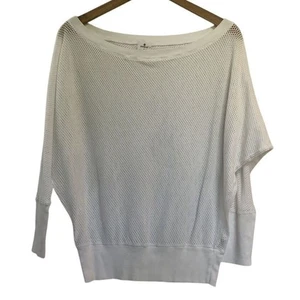 Evereve x Michael Stars Women's Mesh Dolman Sleeve Top Shirt Size S White Disco - Picture 1 of 9