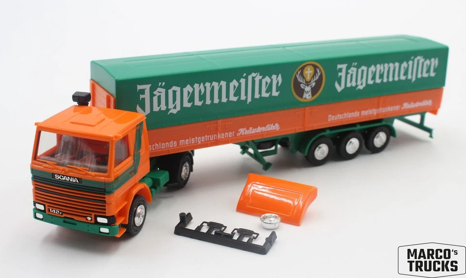 Herpa Scania 112 semi-trailer truck "Jägermeister Kräuterlikör" 822008 1:87 /H26 - Image 1 of 1