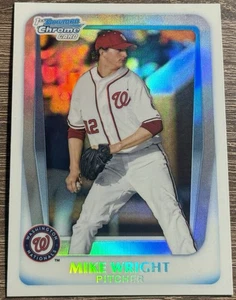 2011 Bowman Chrome Draft Refractor Mike Wright BDPP11 Washington Nationals - Picture 1 of 2