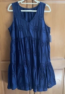Sonoma Women's L NAVY Blue Midi Dress - Easy Wear Sleeveless Dress - Picture 1 of 10