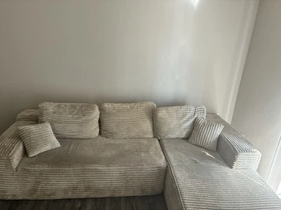 Sofá de 107" camel deshuesado orientado a la derecha chaise seccional nube sofá con otomana Foto 1 de 3