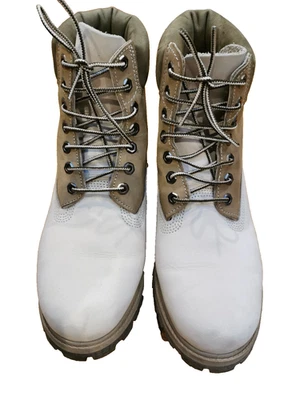 Timberland 6 Inch Boots Men Size UK 8.5-9 W Cream Nubuck Leather Hardly Worn VGC - Image 1 of 4