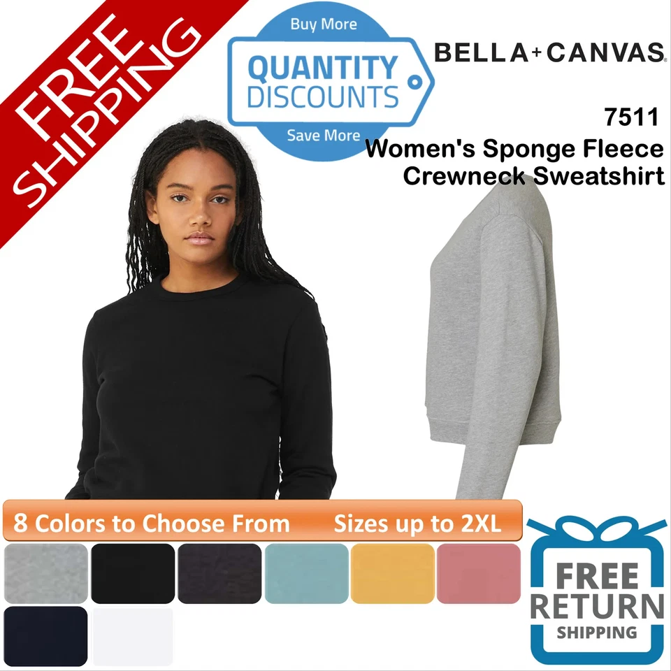 🔥 Sudadera para mujer BELLA + LONA esponja polar cuello redondo hasta 2XL 7511 Foto 1 de 1