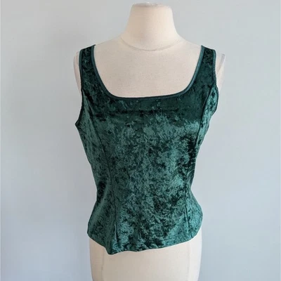 Women's Victoria's Secret Vintage Emerald Crushed Velvet Sleeveless Top Large - Image 1 of 4