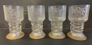 Lord Of The Rings Glass Goblets Set Of 4 Burger King 2001 Vintage - Picture 1 of 12