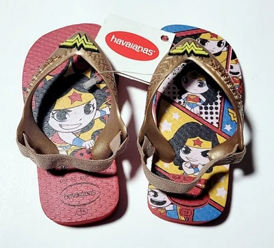 Wonder Woman Havaianas Kids Heroes Flip Flop Sandals Size 5C US Unisex - Image 1 of 2