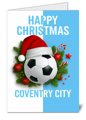 UK WIDE PRINT High Quality Coventry Fan Christmas Card - Football Themed Christmas Card