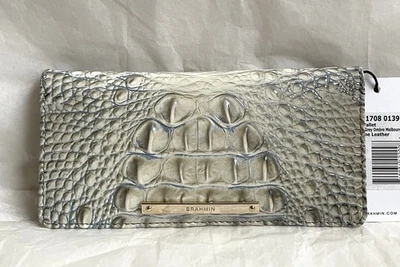 Nueva Cartera Brahmin Melbourne Ady Cuero Delgada MINDFUL GRIS OMBRE Foto 1 de 4