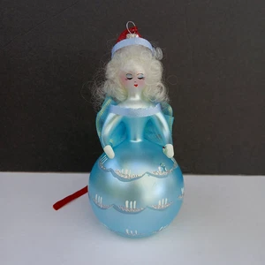 Vintage de Carlini blaue Fee italienischer Weihnachtsschmuck mundgeblasenes Glas bemalt 5,5 Zoll - Bild 1 von 17