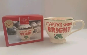 B) Lenox Home For The Holidays Coffee and Cake Mug Making Spirits Bright Yummy - Picture 1 of 8