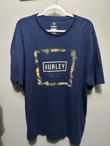 Hurley T-Shirt Mens XL Blue Short Sleeve Cotton Crew Neck Pullover Regular Fit - Picture 1 of 3