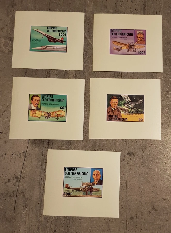 REPÚBLICA CENTROAFRICANA-1977-HISTORIA AVIACIÓN-AVIONES-5 BLOQUES LUX IMPER MNH Foto 1 de 1