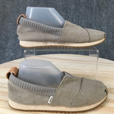 Sapatos Toms Youth 3 Alpargata Resident Slip On Cinza Lona Casual Sapatilhas 10018652 - Imagem 1 de 4