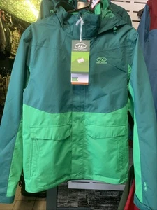 Highlander Canna Jacket Mens Waterproof /Windbreaker Trekking Green Small - Picture 1 of 6