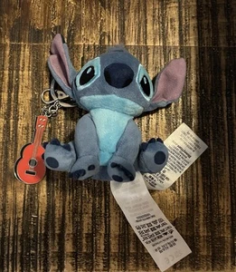 Disney Parks Stitch Plush Keychain With Guitar New Without Tag - Picture 1 of 1