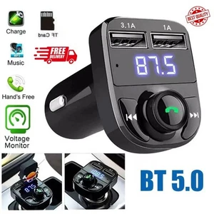Car Wireless Bluetooth FM Transmitter MP3 Player USB Car Charger Adapter UK - Picture 1 of 15