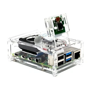 For Raspberry Pi 4 Model B Clear Acrylic 3.5" inch Enclosure Case w/Cooling Fan - Zdjęcie 1 z 10